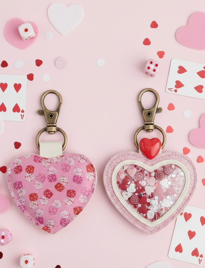 Lucky in Love Heart Keychain - PREORDER
